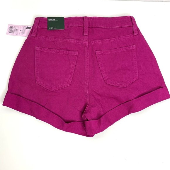 Wild Fable Womens Highest Rise Mom Shorts Various Sizes Pink Fuchsia Rolled Cuff - Picture 8 of 9
